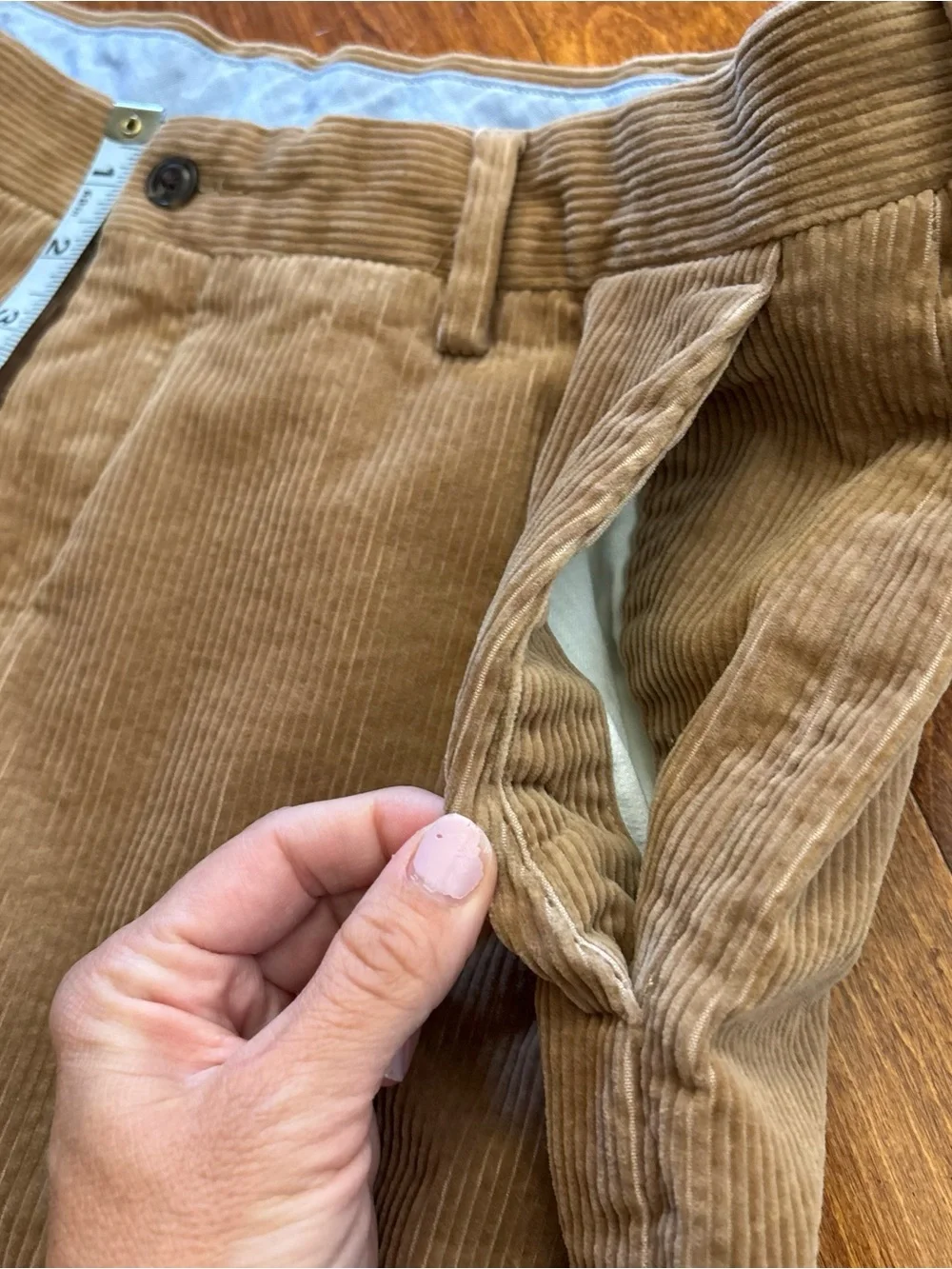 Polo Ralph Lauren Corduroy Pants Mens Size 36x32 Brown Straight Chino Flat Front